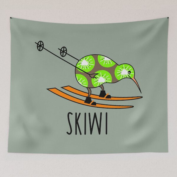 Item preview, Funny kiwi as a skier designed and sold by spontania.