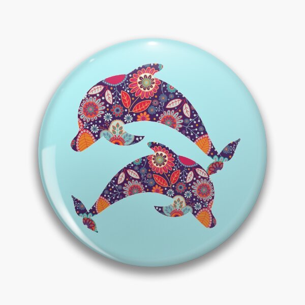 Item preview, Floral patterned dolphins designed and sold by NatureArtUK.
