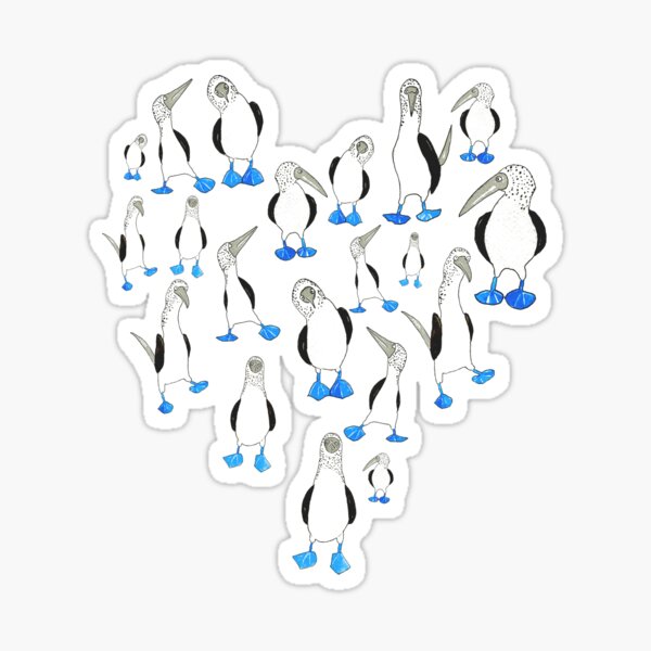 I heart blue-footed boobies Sticker