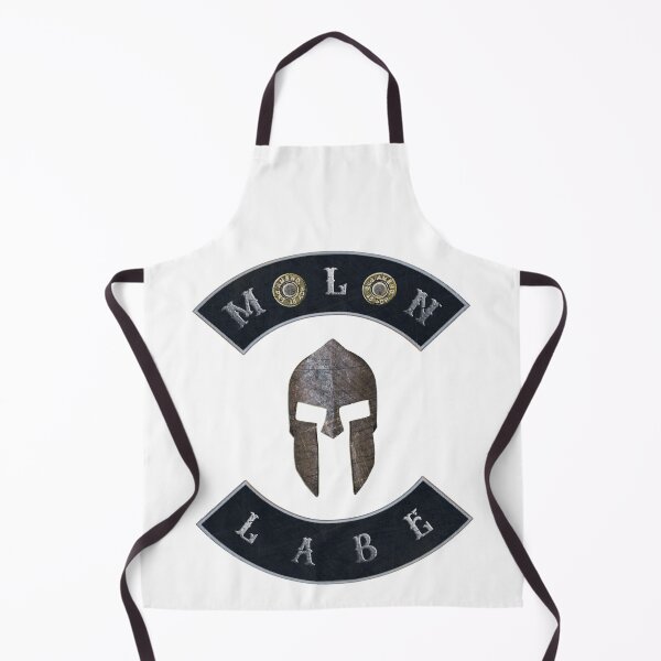 Item preview, Molon Labe in Rockers with Spartan Helmet Black Background designed and sold by MadBadDangerous.