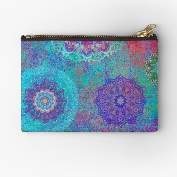 Mandalas in blue with art Zipper Pouch