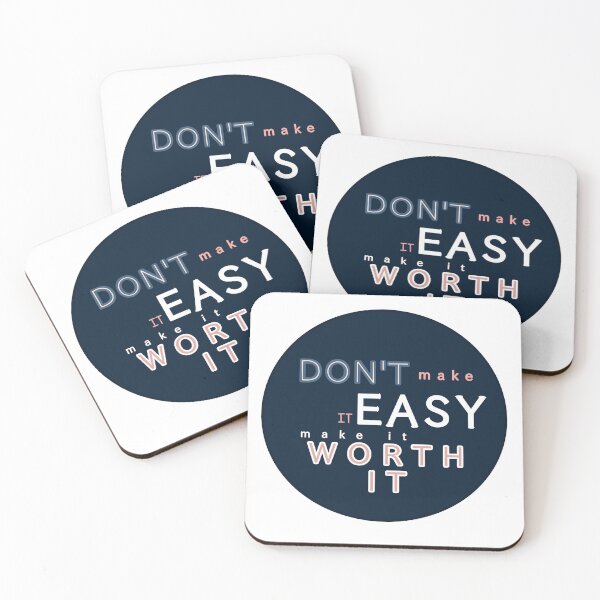 Item preview, Dont make it easy, make it worth it quote navy blue designed and sold by ansiearts.