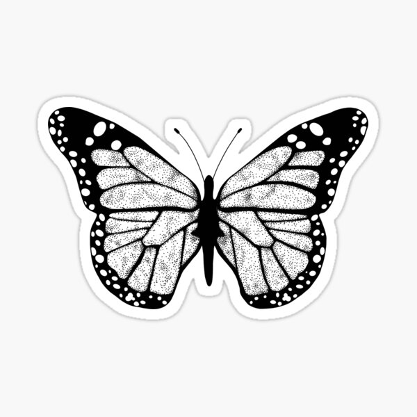 "Black and White Butterfly" Sticker by faithsickler Redbubble