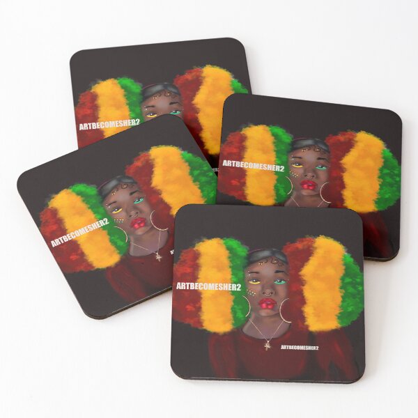 Item preview, Red, Green, and Gold Giant Afro Puffs  designed and sold by ArtBecomesHer2.