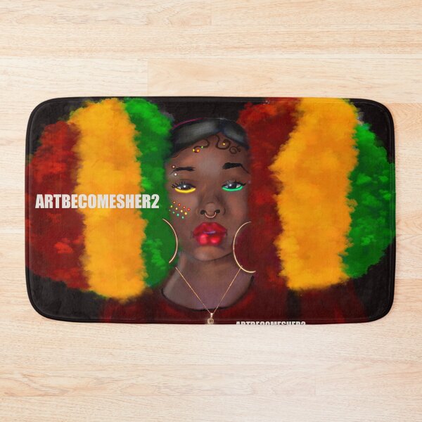 Item preview, Red, Green, and Gold Giant Afro Puffs  designed and sold by ArtBecomesHer2.