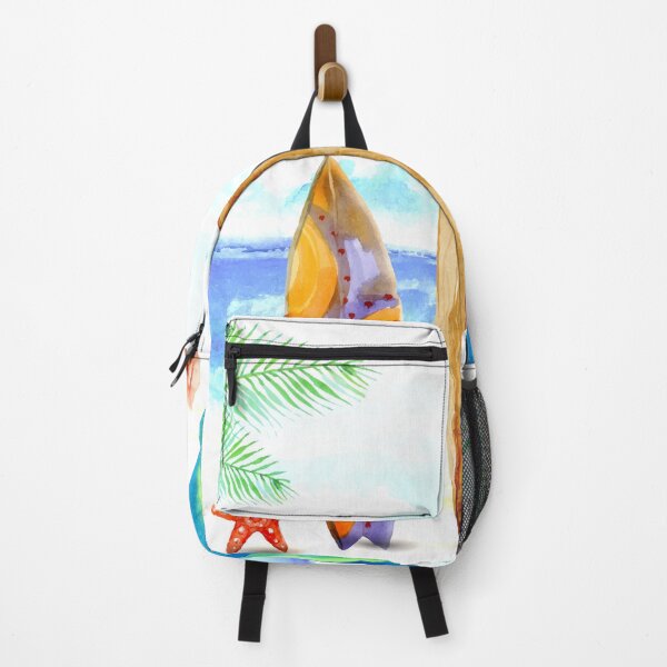 Item preview, Watercolor surfboard scene designed and sold by Makanahele.