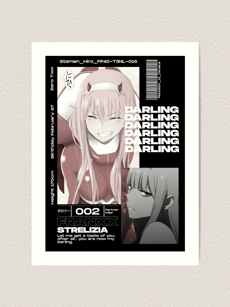 Zero Two 02 Darling In The Franxx Aesthetic Anime Design Art Print By Weeb Aesthetic Redbubble