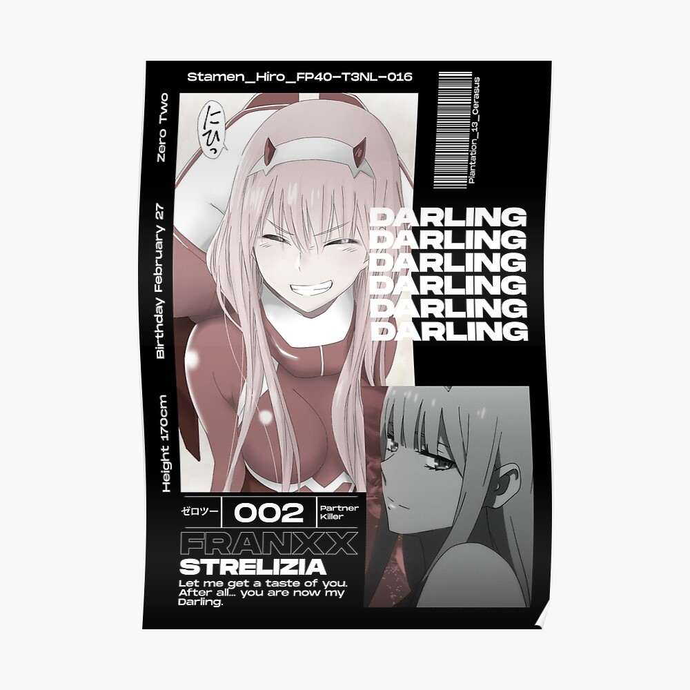 Zero Two 02 Darling In The Franxx Aesthetic Anime Design Tapestry By Weeb Aesthetic Redbubble