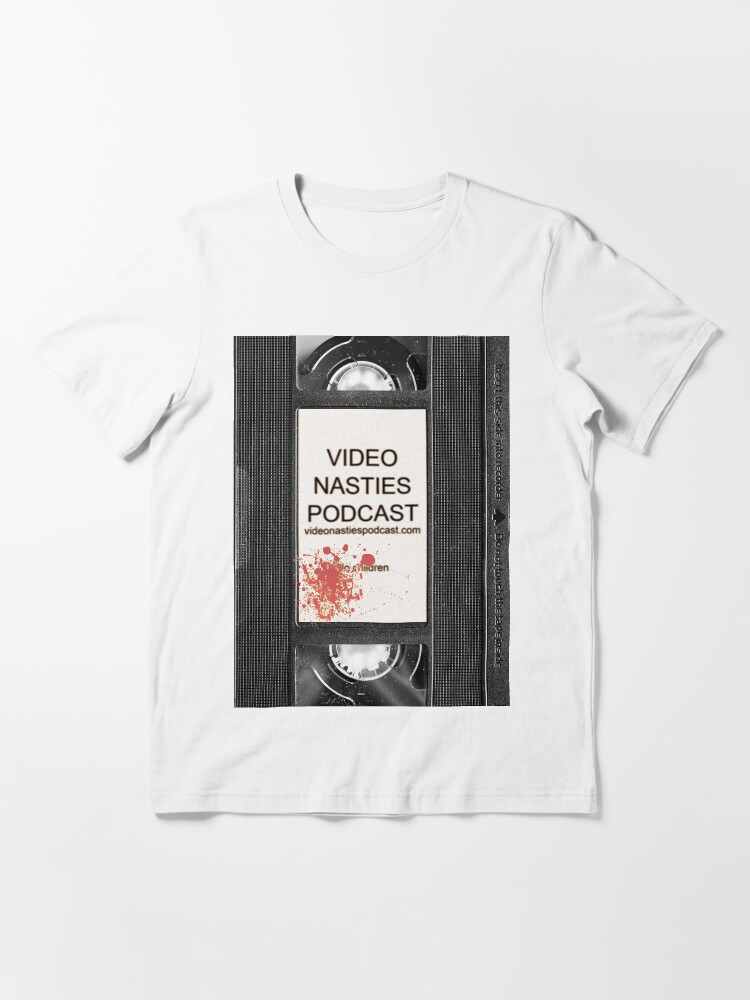 Alternate view of Video Nasties Podcast VHS Label Essential T-Shirt