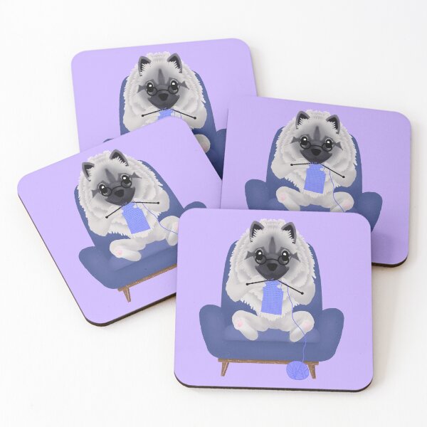 Item preview, K is for Knitting Keeshond designed and sold by ikigaicreations.