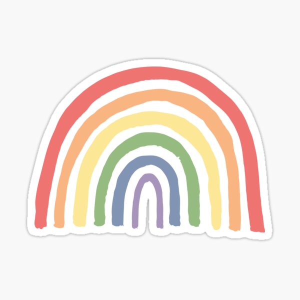 Aesthetic Rainbow Sticker for Sale by designclaw