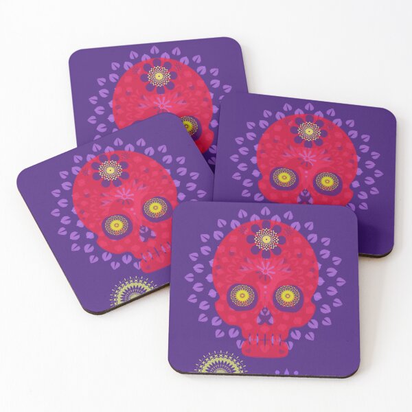 Item preview, Red flowered skull designed and sold by FerretSteph.