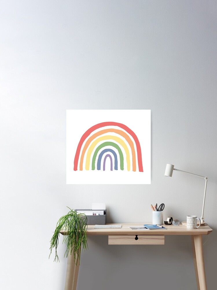 Aesthetic Rainbow Sticker for Sale by designclaw