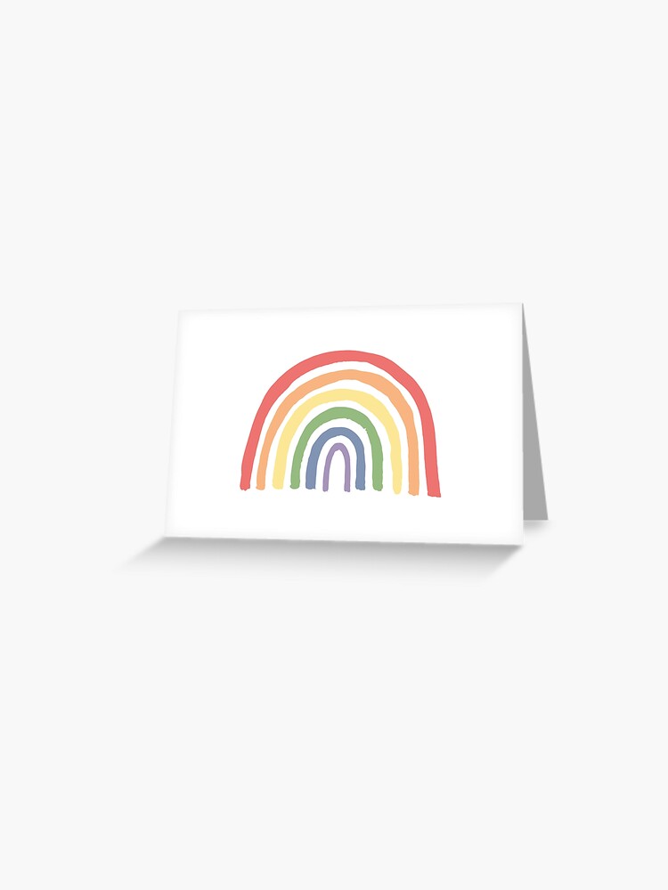 Blank Rainbow Greeting Cards with White Envelopes (Pastel Colors