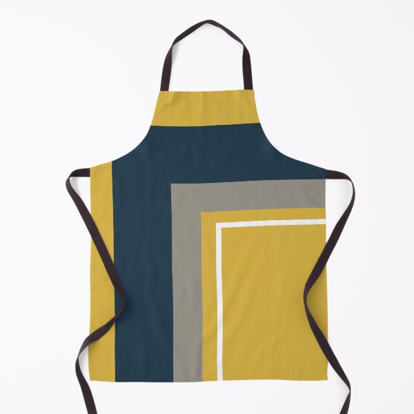 Item preview, Half Frame Minimalist Geometric Pattern 3 in Mustard Yellow, Navy Blue, White, and Grey designed and sold by kierkegaard.