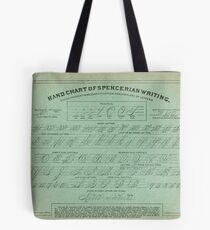 Hand Chart of Spencerian Writing Tote Bag