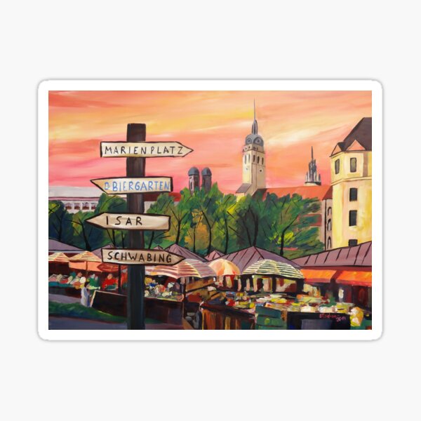 Item preview, Munich Bavaria Viktualienmarkt with Signposts designed and sold by artshop77.