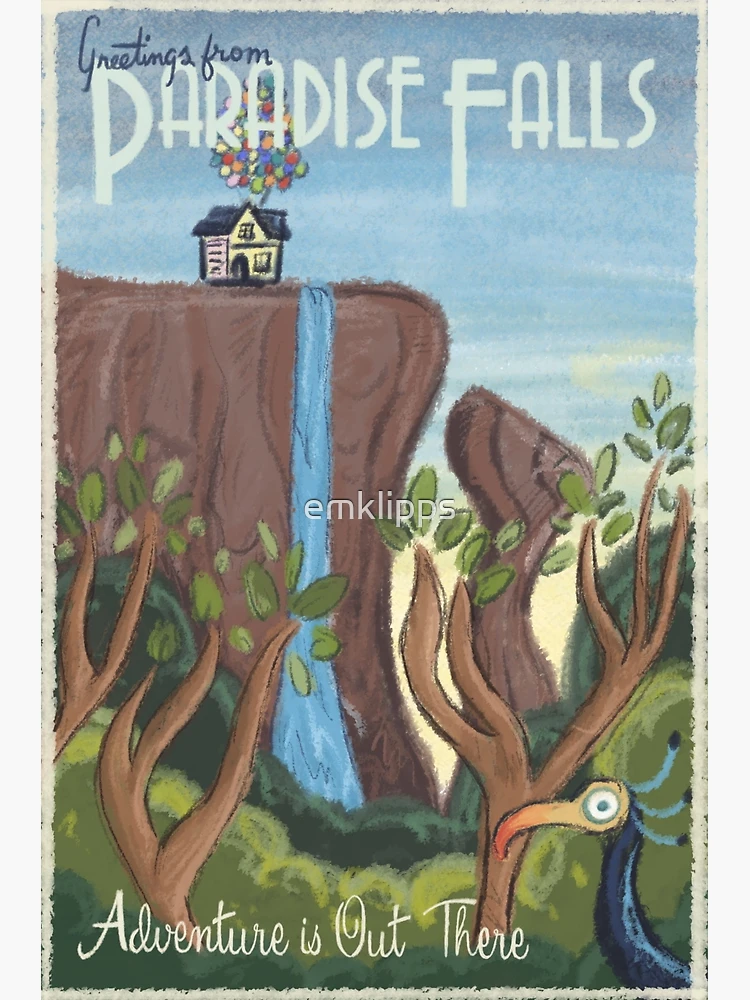 Paradise Falls' Poster, picture, metal print, paint by Kavan
