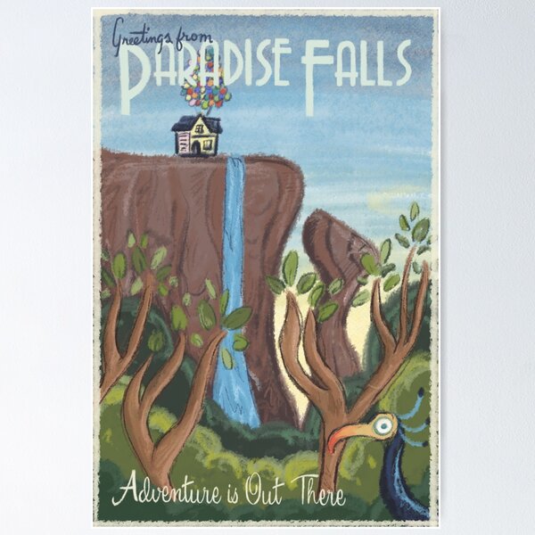 Disney Pixar - UP Movie Poster, Paradise Falls Travel Poster