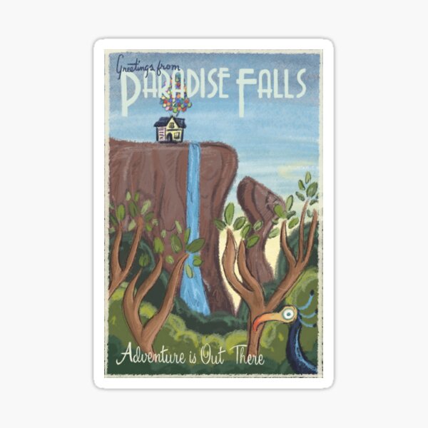 Travel to Paradise Falls Sticker