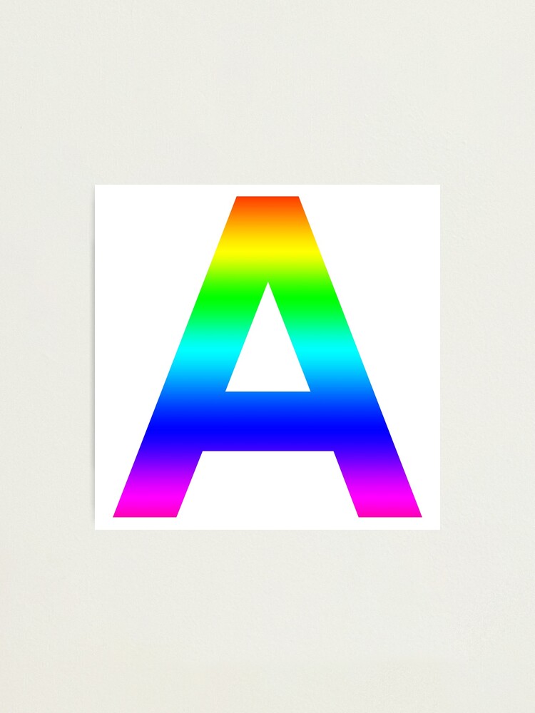 The Letter A - Monogram in Rainbow Gradient Photographic Print for Sale by  Bumblefuzzies