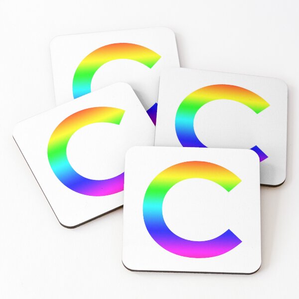 Item preview, The Letter C - Monogram in Rainbow Gradient designed and sold by Bumblefuzzies.