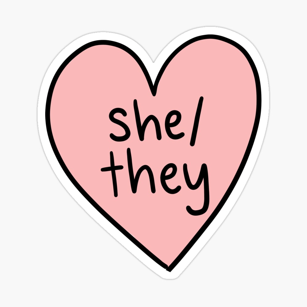 Pink Sketchbook She/They Pronouns  Sticker for Sale by MoonMint