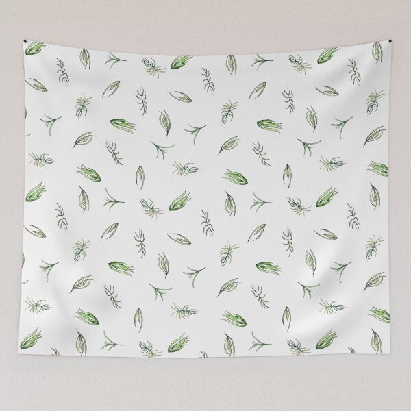 Item preview, Watercolor hand drawn illustration seamless pattern background with set of floral and grass elements designed and sold by FuzzyLogicKate.