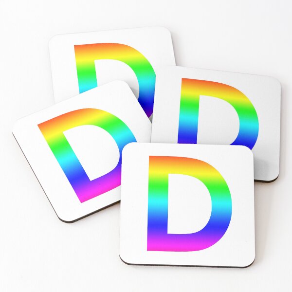 Item preview, The Letter D - Monogram in Rainbow Gradient designed and sold by Bumblefuzzies.