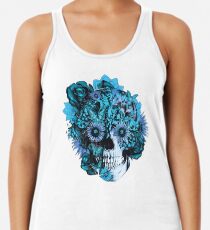 Blue grunge ohm skull. Tanktop für Frauen