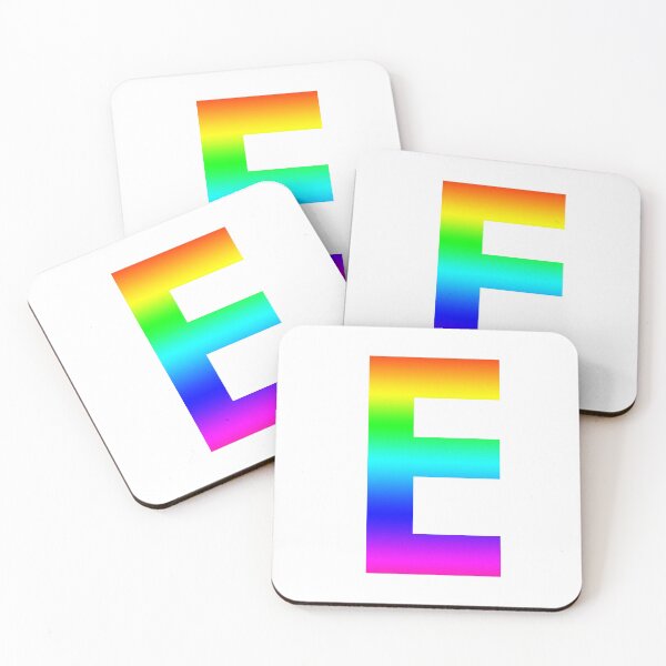 Item preview, The Letter E - Monogram in Rainbow Gradient designed and sold by Bumblefuzzies.
