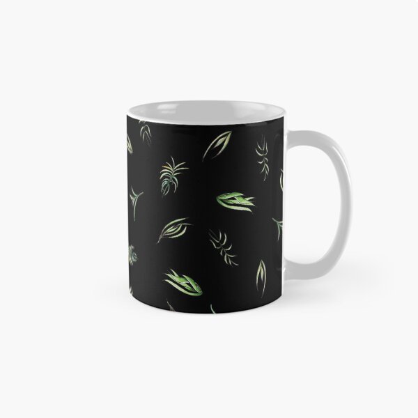 Item preview, Watercolor hand drawn illustration seamless pattern background with set of floral and grass elements on black designed and sold by FuzzyLogicKate.