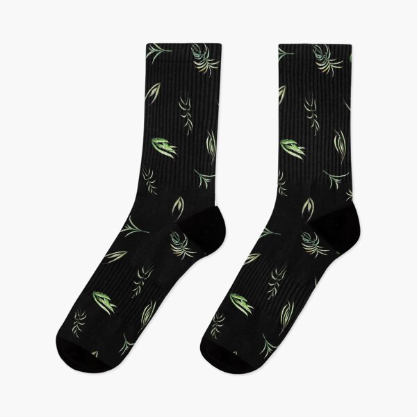 Item preview, Watercolor hand drawn illustration seamless pattern background with set of floral and grass elements on black designed and sold by FuzzyLogicKate.