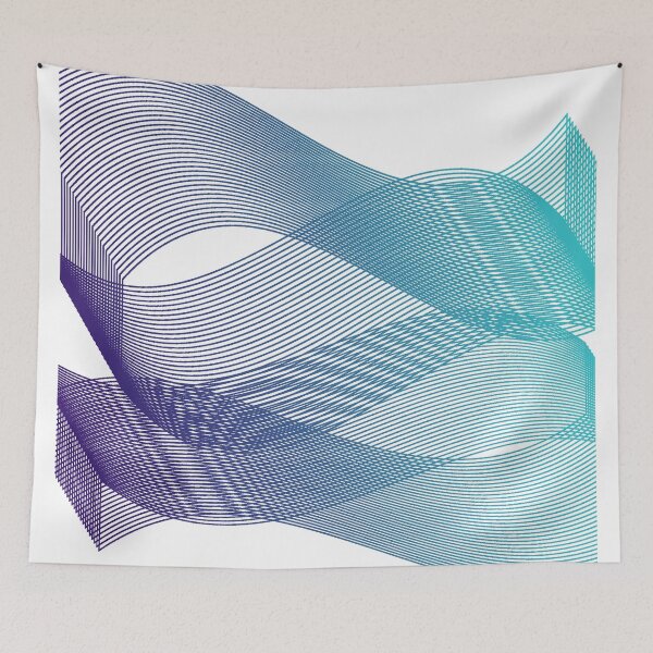 Item preview, Blue Lineart minimalist geometric ocean designed and sold by Carolina Salazar.