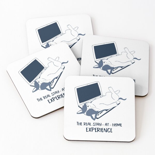 Item preview, Funny Cat "The real stay at home experience" Home office with cat designed and sold by TamGustam.