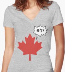 Funny Canadian eh T-Shirt Women's Fitted V-Neck T-Shirt