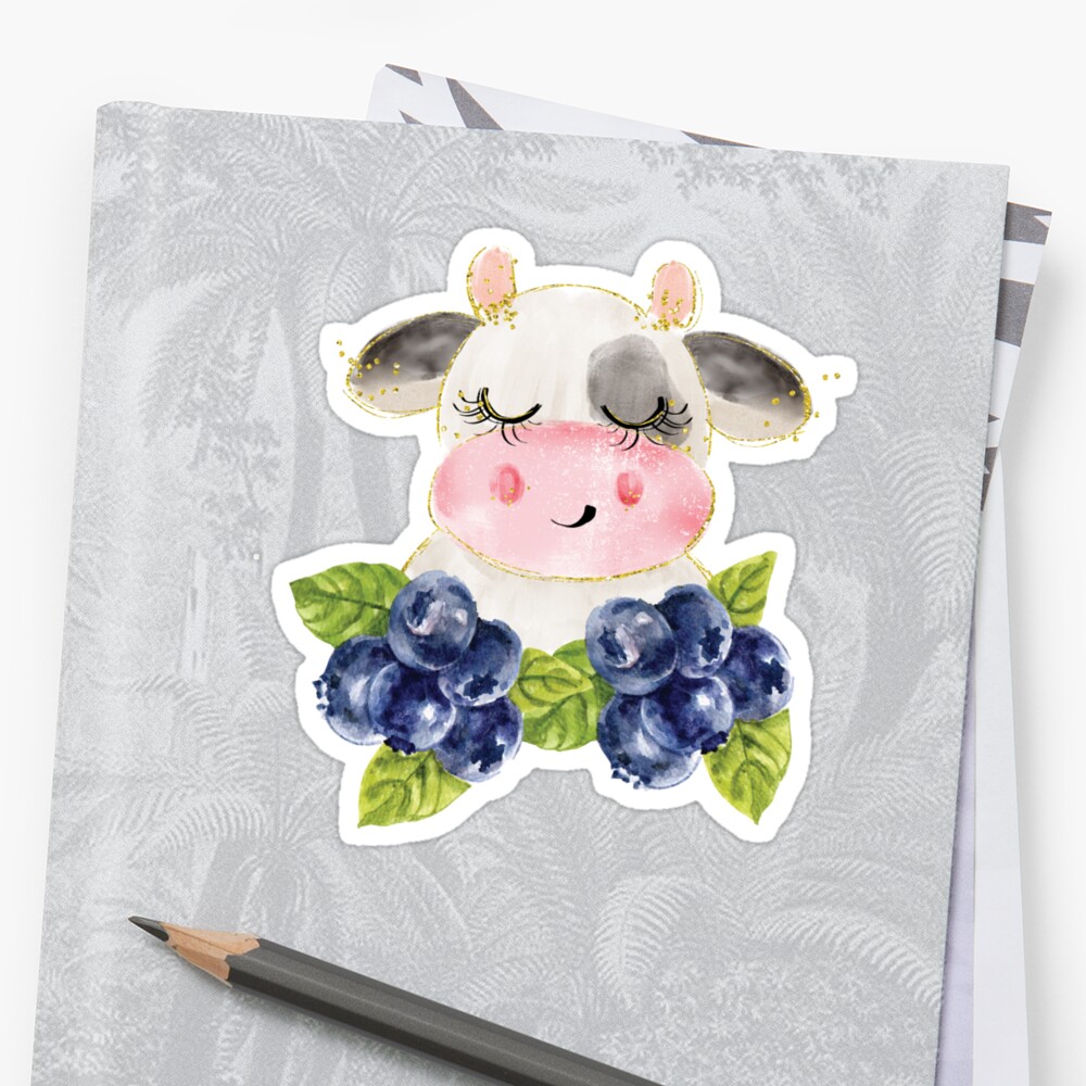 blueberry cow pillow