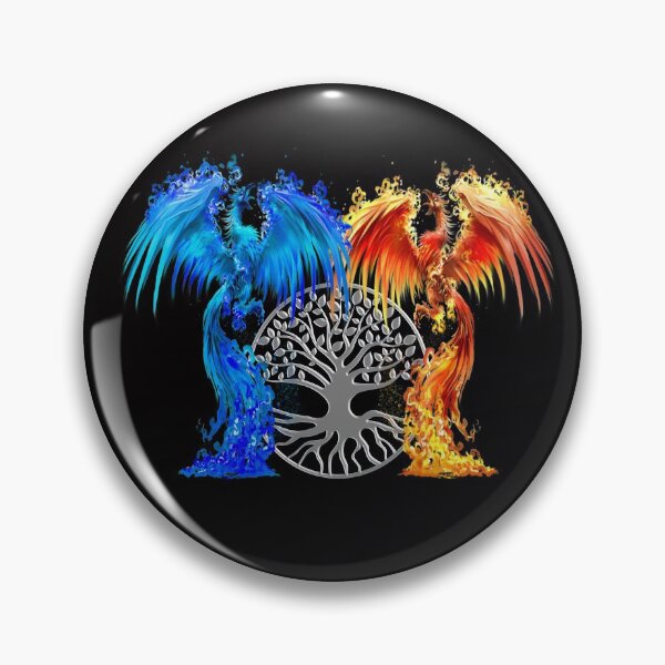 Item preview, Fantasy Fire And Ice Phoenix Silver Tree Of Life designed and sold by Atteestude.