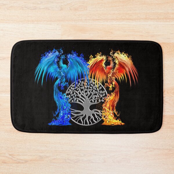 Item preview, Fantasy Fire And Ice Phoenix Silver Tree Of Life designed and sold by Atteestude.