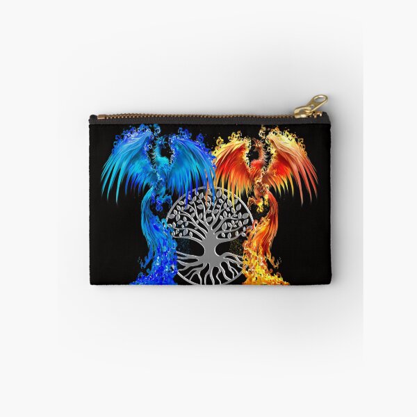 Item preview, Fantasy Fire And Ice Phoenix Silver Tree Of Life designed and sold by Atteestude.