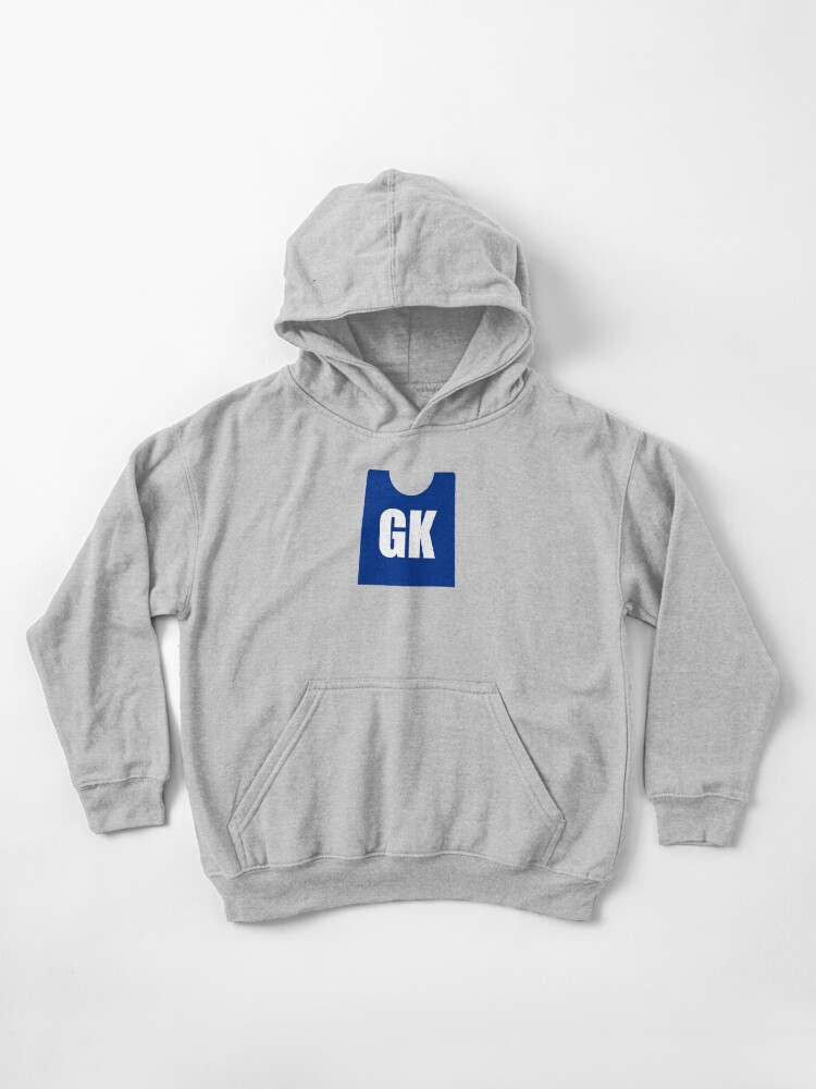 Netball GK Blue Bib Kids Pullover Hoodie