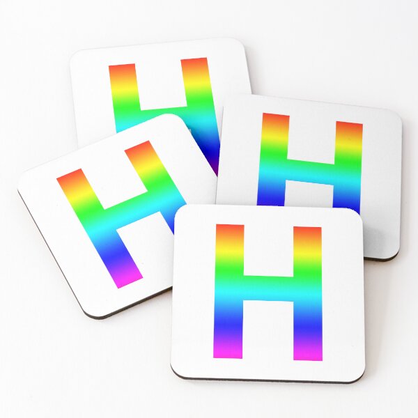 Item preview, The Letter H - Monogram in Rainbow Gradient designed and sold by Bumblefuzzies.