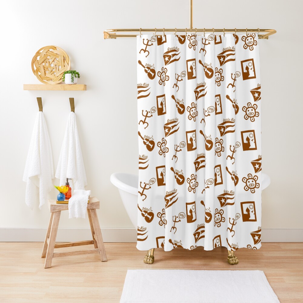 "Set of Stickers Puerto Rico Tainos Flag Garita and El Cuatro" Shower