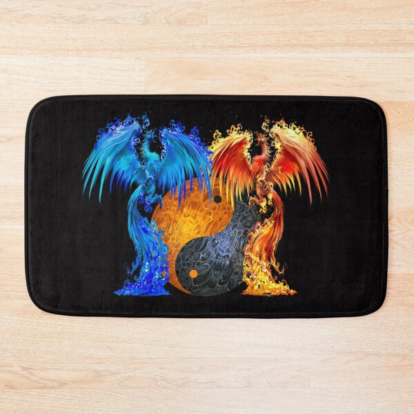 Item preview, Fantasy Fire And Ice Phoenix Orange Blue Yin Yang designed and sold by Atteestude.