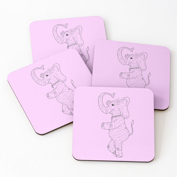 Item preview, Transparent Dancing Elephant on Pink designed and sold by artsyANTcreatns.