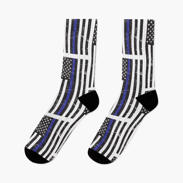 Item preview, Distressed Blue Line Flag: Stars on left designed and sold by Designs111.