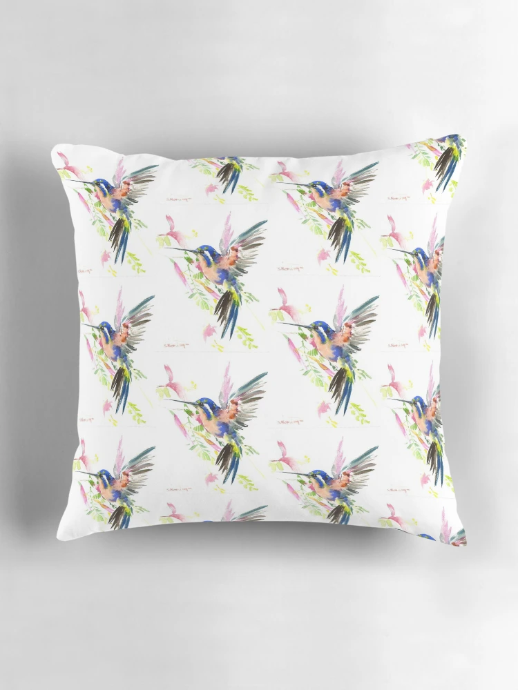 Thumbnail 3 of 4, Pillow, Hummingbird designed and sold by httpsmarisa.