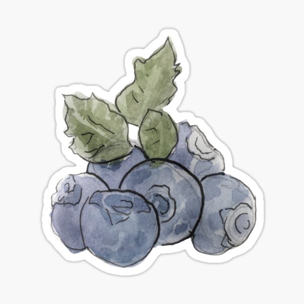 Artikel-Vorschau von Handvoll Blaubeerillustration im Aquarell, designt und verkauft von Regan Ralston.