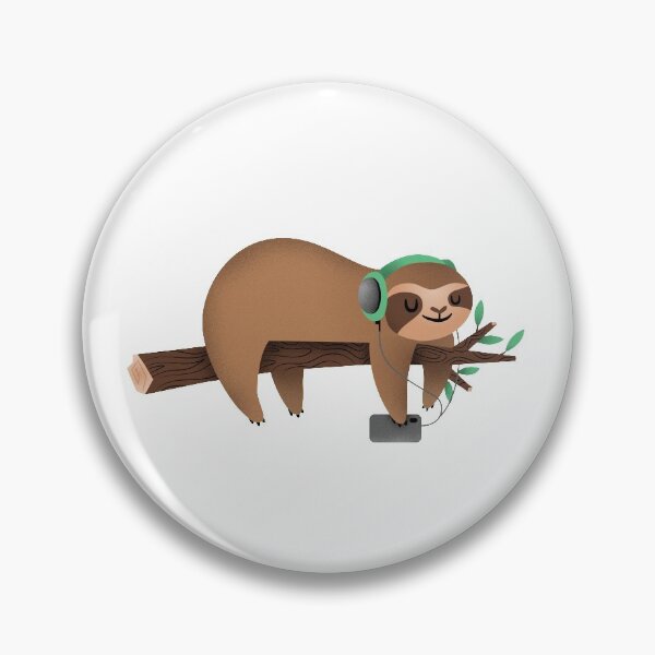 Item preview, Sleeping sloth listening to music designed and sold by trendygiftshop.