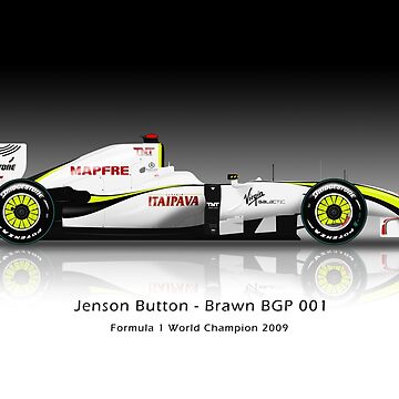 Jenson Button in his Brawn BGP 001 - Canvas wall art 32